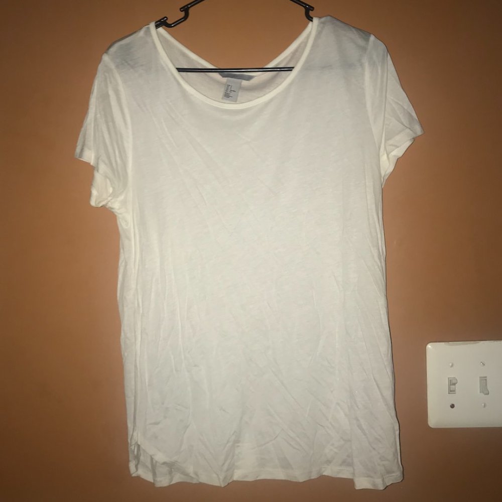 NEW H&M Short Sleeve Cream T-Shirt